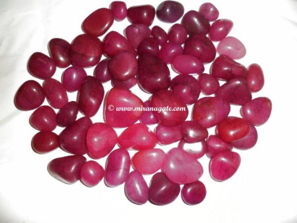 Pink Dyed Tumbled Stone Manufacturer Supplier Wholesale Exporter Importer Buyer Trader Retailer in Khambhat Gujarat India